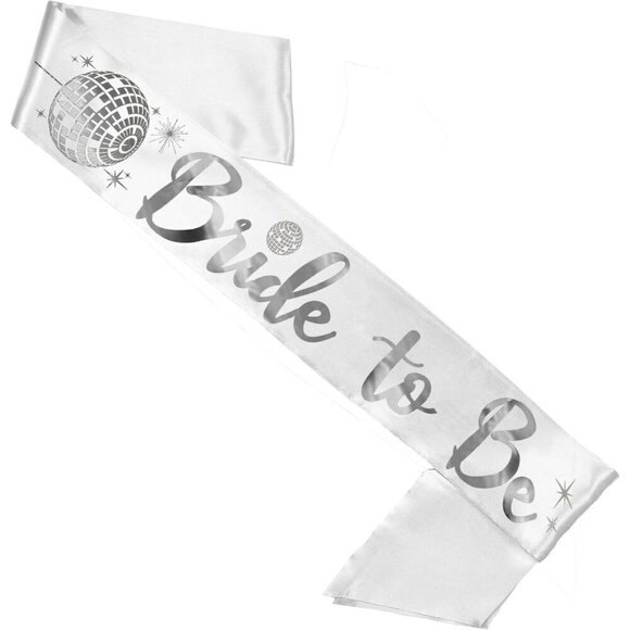 ? Women White Bridal Shower Sash Bride  Bachelorette Party Accessories